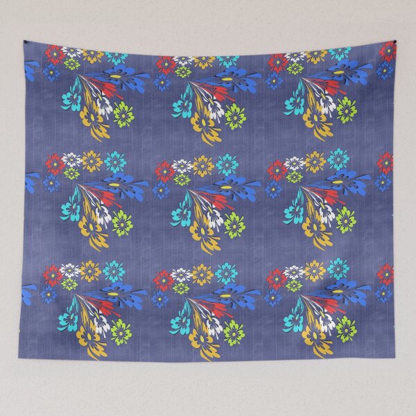Item preview, Blue denim floral pattern designed and sold by ikshvaku.