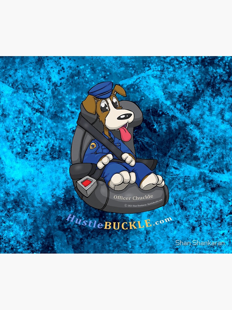 Thumbnail 6 of 6, Throw Blanket, Hustle and Buckle with Officer Chuckle designed and sold by Shan Shankaran.