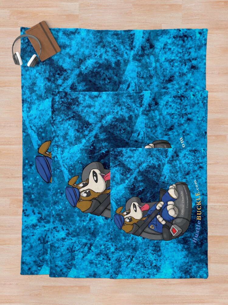Alternate view of Hustle and Buckle with Officer Chuckle Throw Blanket