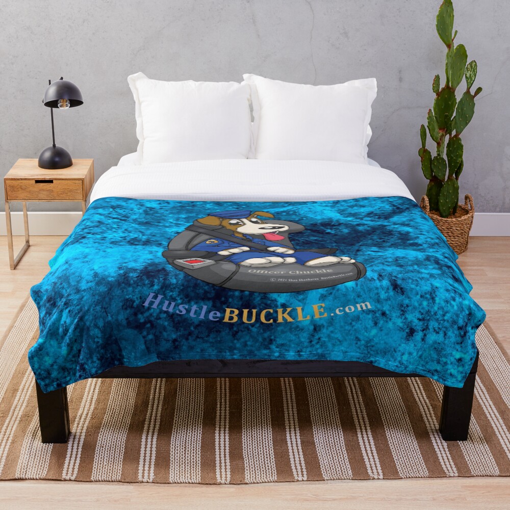Hustle and Buckle with Officer Chuckle Throw Blanket