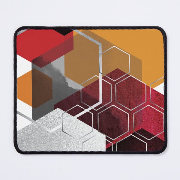 Artikelvorschau, Rot und Orange hexagonal geometrisch entworfen und verkauft von UrbanEpiphany.