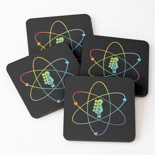 Artikelvorschau, Bassgitarre Kopfplatte Atom Symbol Bunt entworfen und verkauft von nightsworthy.