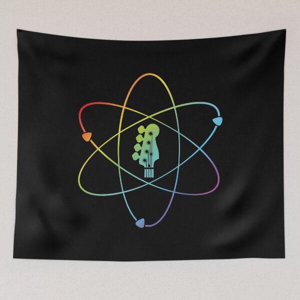 Item preview, Bass Guitar Headstock Atom Symbol Colorful designed and sold by nightsworthy.
