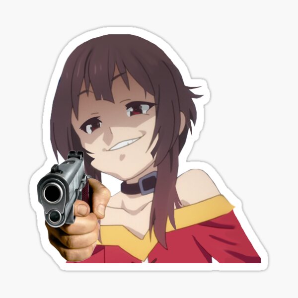 Smug Megumin Gun (KonoSuba) Sticker