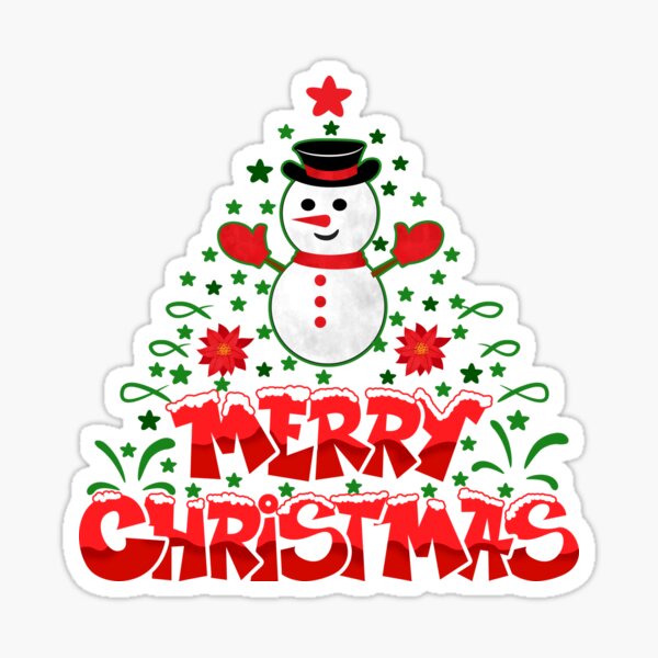 Christmas Tree With Snow Sticker - Sticker Mania