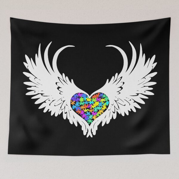 Item preview, Autism Puzzled Heart Angel Wings #2 designed and sold by Hypnotees.