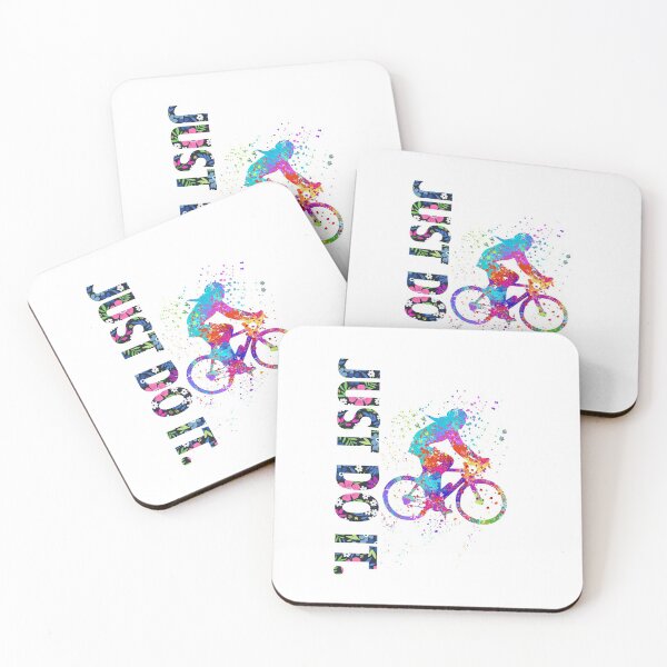 Artikelvorschau, Radfahren Just Do It Aquarell Kunst entworfen und verkauft von LittleFunky79.