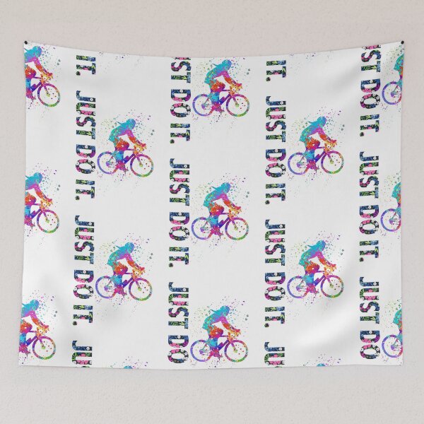 Item preview, Cycling Just Do It Watercolor Art designed and sold by LittleFunky79.