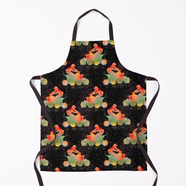 Item preview, ATV Watercolor Art On Black Pattern designed and sold by LittleFunky79.