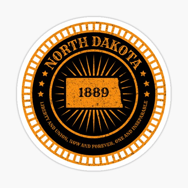 "North Dakota ND Map Slogan Motto Flickertail Peace Garden State