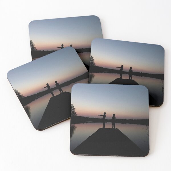 Item preview, Two children playing on the jetty designed and sold by HenrikGPhoto.