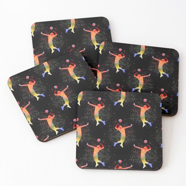Item preview, Volleyball Watercolor Art On Black Pattern  designed and sold by LittleFunky79.