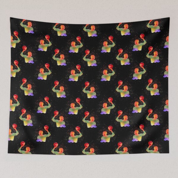 Item preview, Water Polo Watercolor Art On Black Pattern  designed and sold by LittleFunky79.