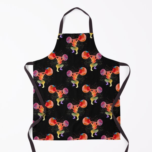 Item preview, Weightlifting Watercolor Art On Black Pattern designed and sold by LittleFunky79.