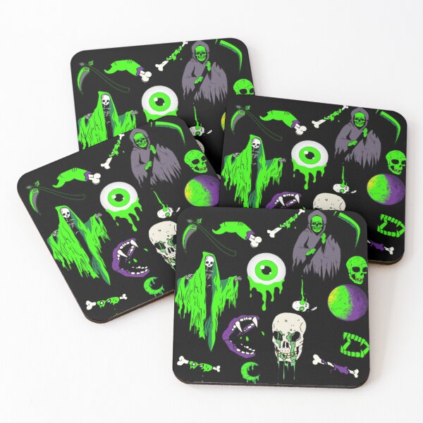 Item preview, Green Halloween Pattern designed and sold by BlkBearyDesigns.