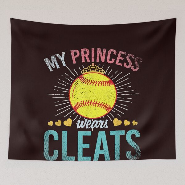 Item preview, My Princess Wears Cleats Softball Player Girls Softball designed and sold by TheHumbleLemon.