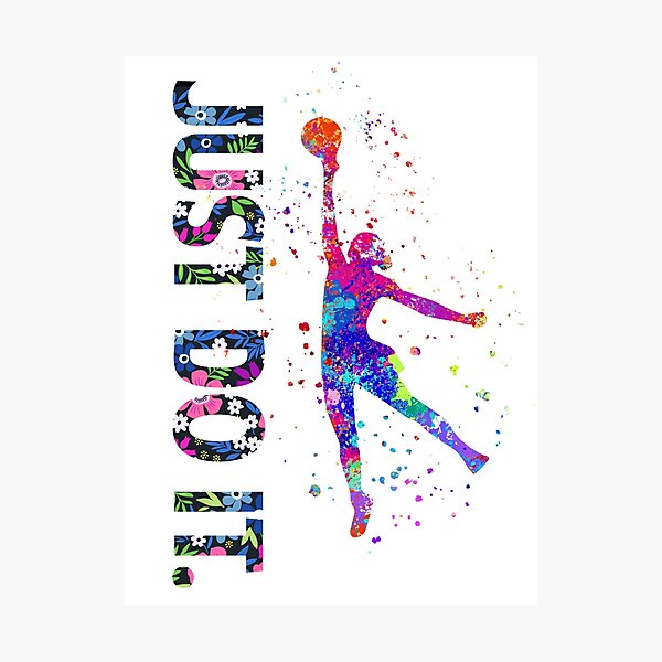 Vista previa del artículo con la obra «Arte de acuarela "Just Do It" de netball», diseñado y vendido por LittleFunky79.