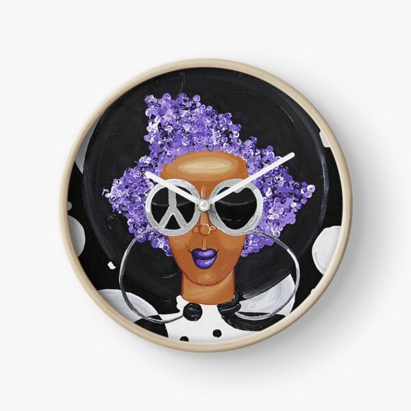 PEACE LOVE POLKA DOTS Clock