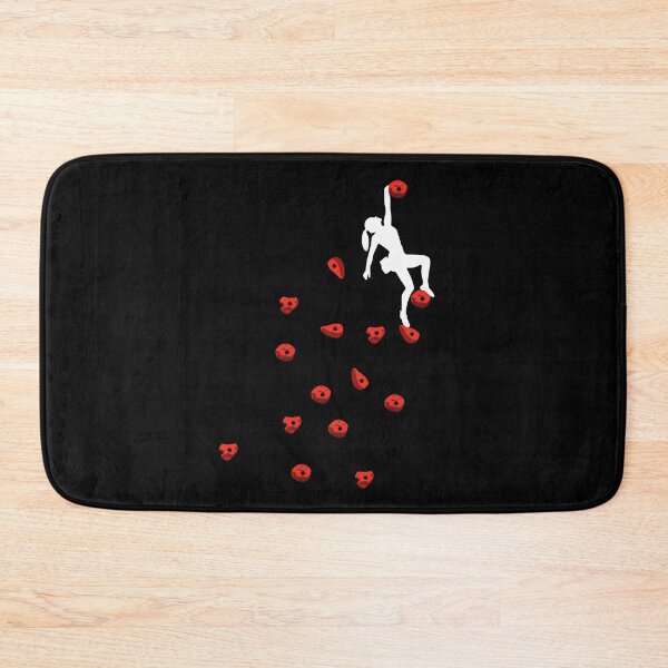 Item preview, Bouldering climbing red boulder woman lady motif designed and sold by DerNerd.