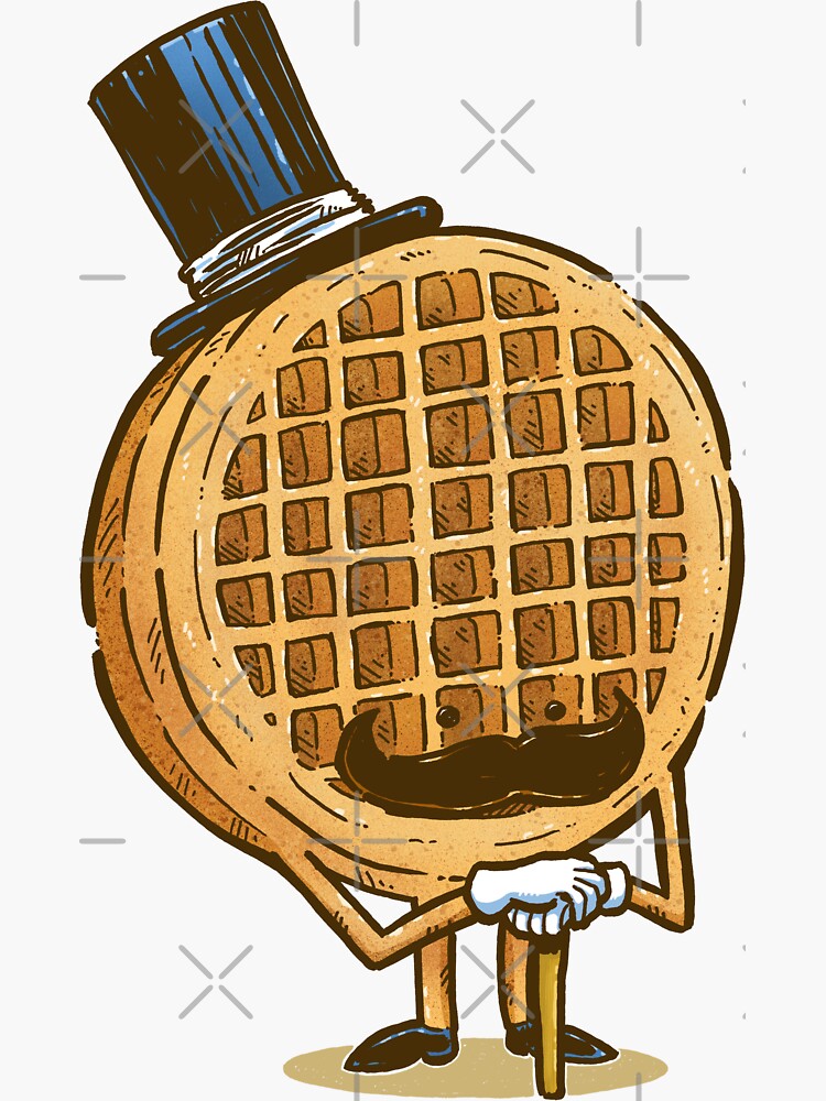 Thumbnail 3 of 3, Sticker, The Fancy Waffle designed and sold by nickv47.