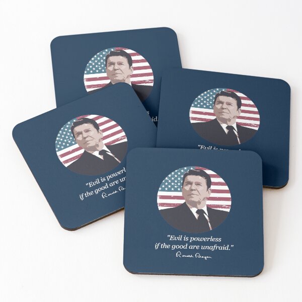 Item preview, Ronald Reagan "Evil is powerless if the good are unafraid." designed and sold by MoonDweller.