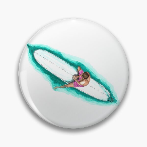 Item preview, Patience - Surfer boy on surfboard in turquoise green water designed and sold by LaniCroaker.