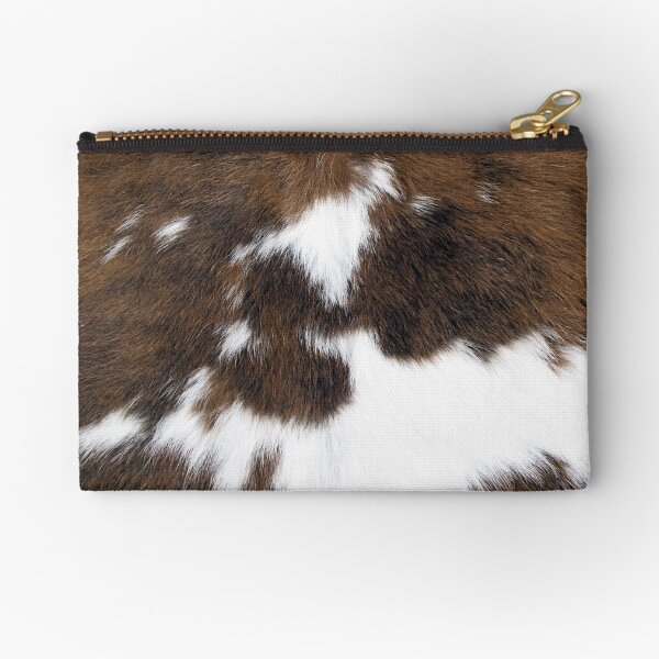 Cowhide Zipper Pouch