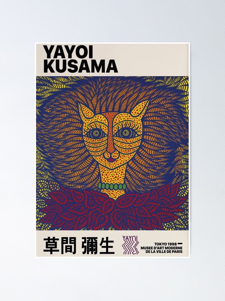 "Yayoi Kusama Cat Self Portrait" Poster for Sale by minervaconn9 ...