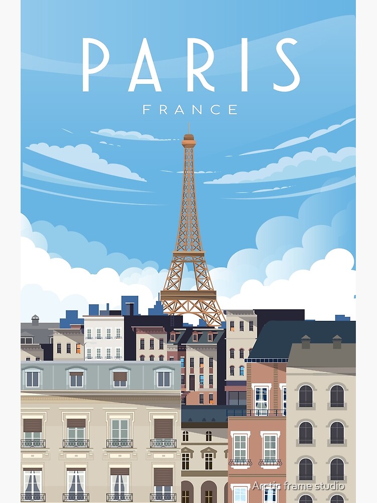 Affiche des toits de Paris et de la Tour Eiffel - Artcamia