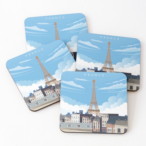 Item preview, Paris France Eiffel Tower vintage travel poster designed and sold by Arctic frame studio.