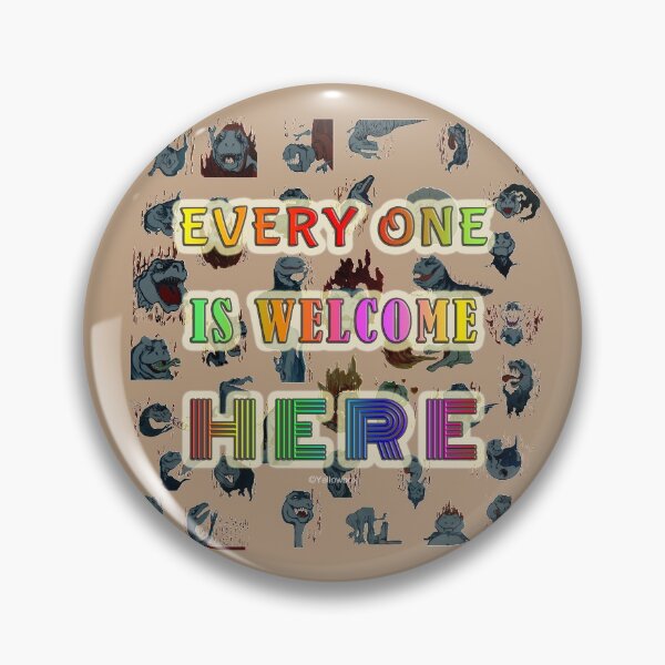 Item preview, Everyone Is Welcome Here Everyone Belongs Jurassic Hell - Yellowbox ink painting designed and sold by twyellowbox.