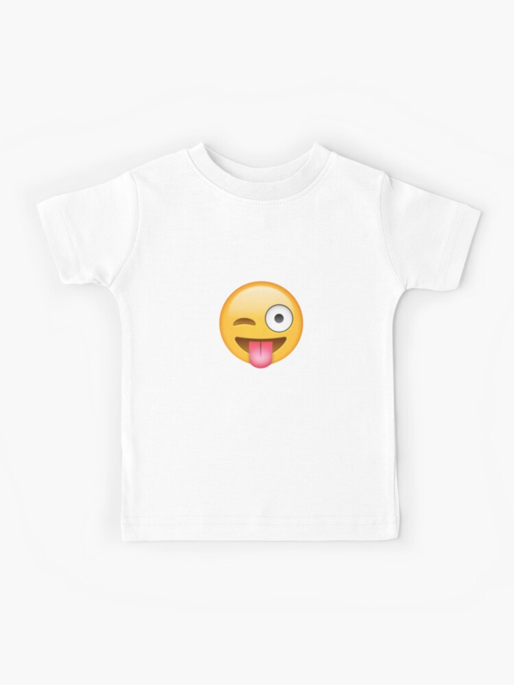 Expression Tees Emoticon Tongue Hanging Out Smile Face Youth T-Shirt - Yellow Kids X-Small