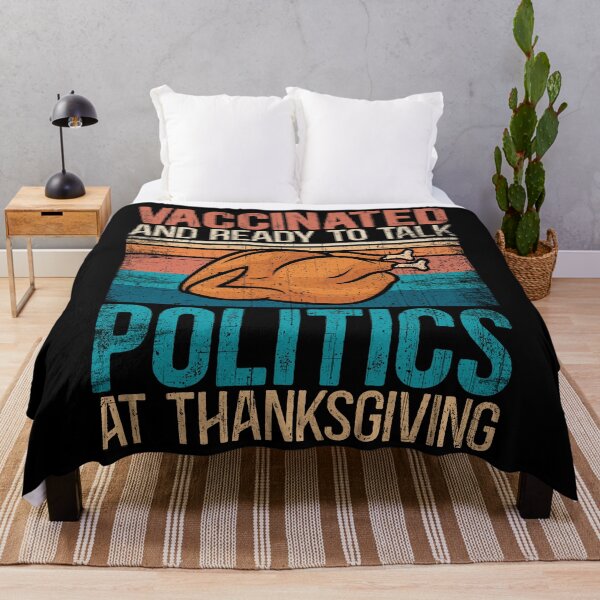 Item preview, Vaccinated And Ready To Talk Politics At Thanksgiving Vintage Graphics designed and sold by Dolphin Graphic.