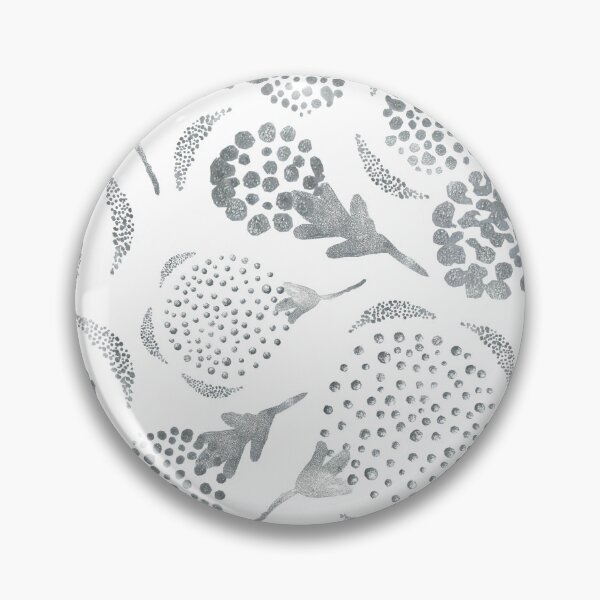 Item preview, Silver flowers and branches on white background. designed and sold by Natalya Alexandrou.