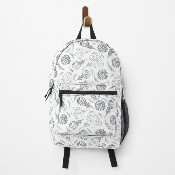 Item preview, Silver flowers and branches on white background. designed and sold by Natalya Alexandrou.
