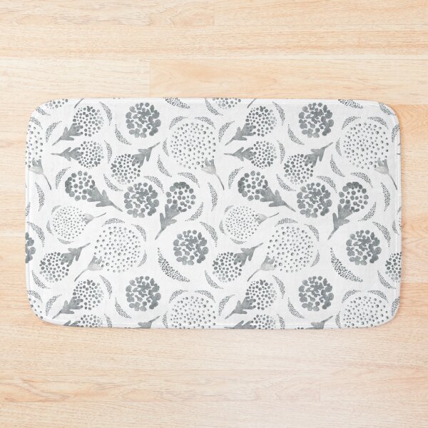 Item preview, Silver flowers and branches on white background. designed and sold by Natalya Alexandrou.