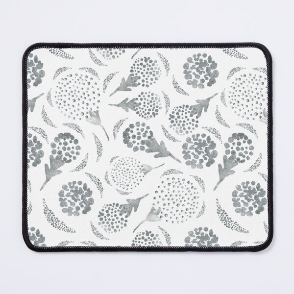 Item preview, Silver flowers and branches on white background. designed and sold by Natalya Alexandrou.
