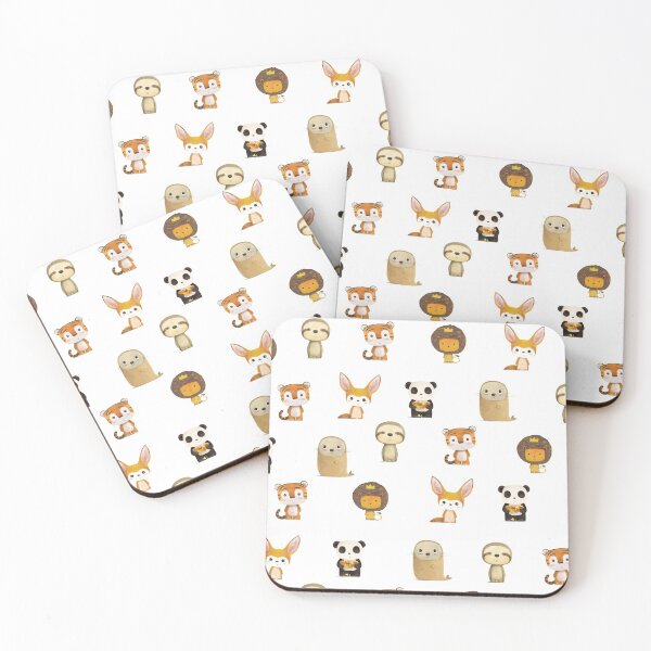 Item preview, Friends of the Zoo - Illustrated Animal Friends Lion, Panda, Tiger, Fox, Sloth, Seal designed and sold by peachcakecanvas.