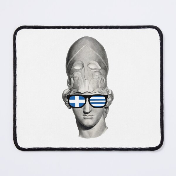 Item preview, Antique Head with a Helmet and Greek flag sunglasses designed and sold by Happy Puppy Print On Demand.