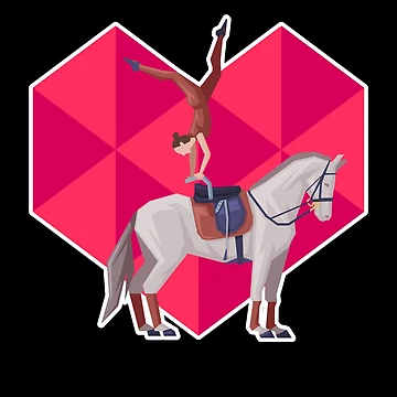 Artwork thumbnail, Vaulting Horses Heart Riding Rider by MooonTees