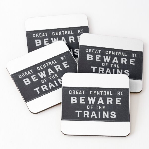 Item preview, Vintage gran letrero del ferrocarril central Cuidado con los trenes designed and sold by Random Railways.