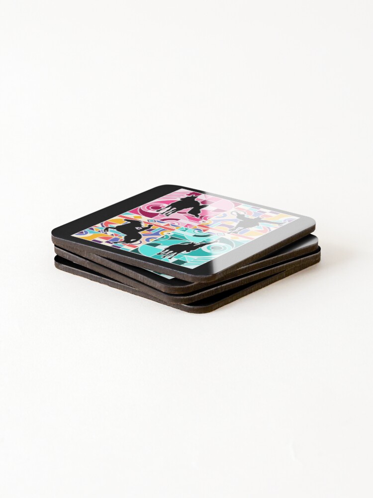 Thumbnail 4 of 5, Coasters (Set of 4), Vaulting Horses Riding Rider designed and sold by mooon85.
