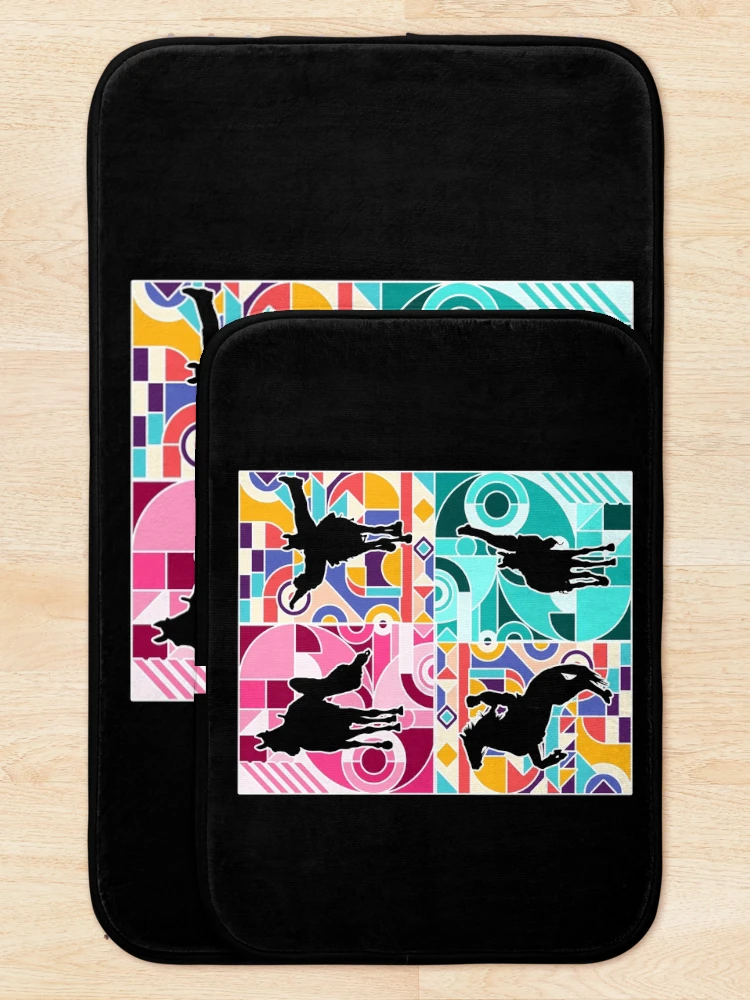 Thumbnail 5 of 6, Bath Mat, Vaulting Horses Riding Rider designed and sold by MooonTees.
