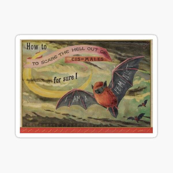 Item preview, How to scare macho - bat & feminism designed and sold by Loki Propagandart.