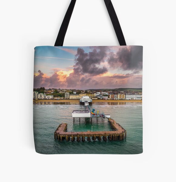 Sandown Pier Isle Of Wight All Over Print Tote Bag
