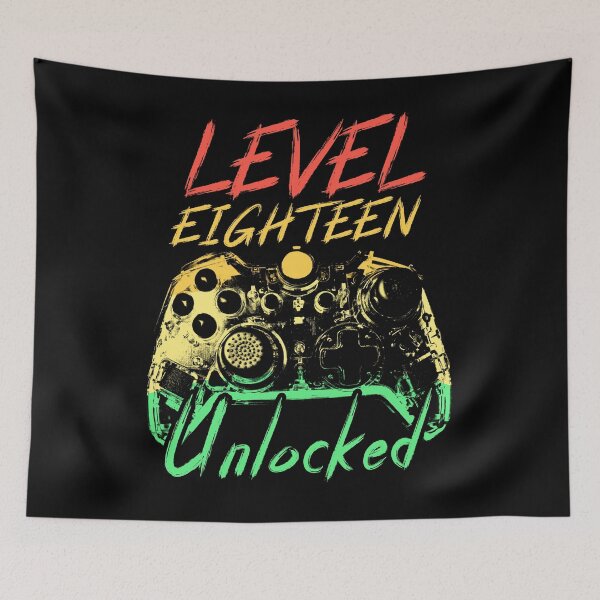 Item preview, Retro 18 Years Old 18th Gamer Birthday Level 18 Unlocked  designed and sold by TranscendFlow.