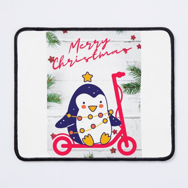 Item preview, Merry Christmas Penguin with Scooter designed and sold by SkateGalaxy.