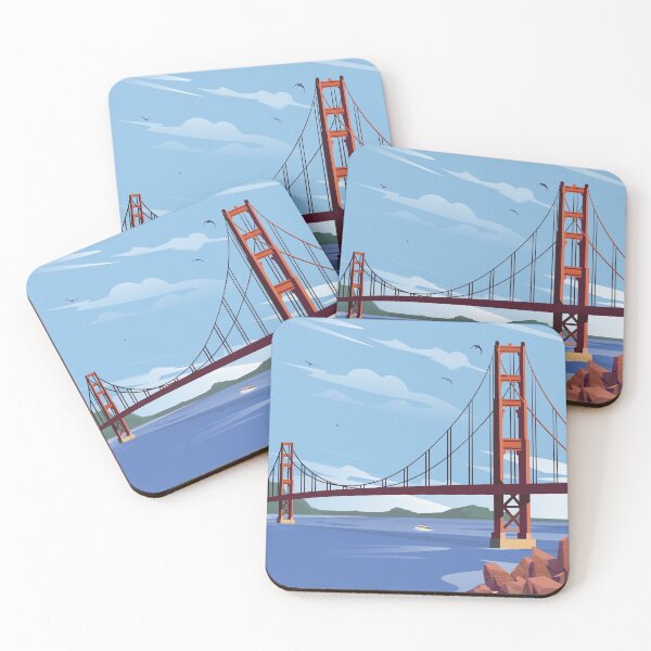 Item preview, San Francisco golden gate bridge travel poster designed and sold by Arctic frame studio.