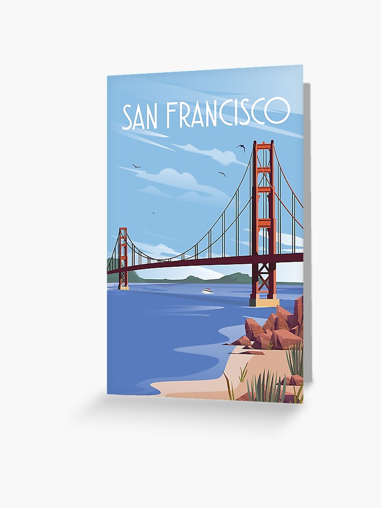 San Francisco golden gate bridge travel poster