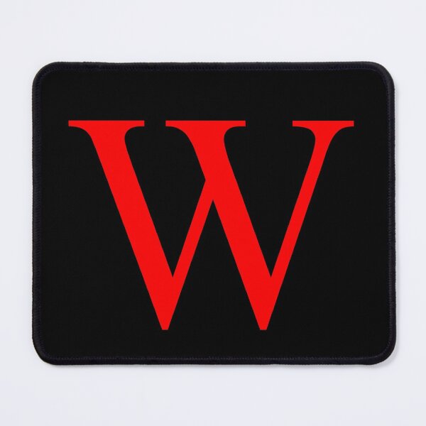 The Letter W Red on Black 5748